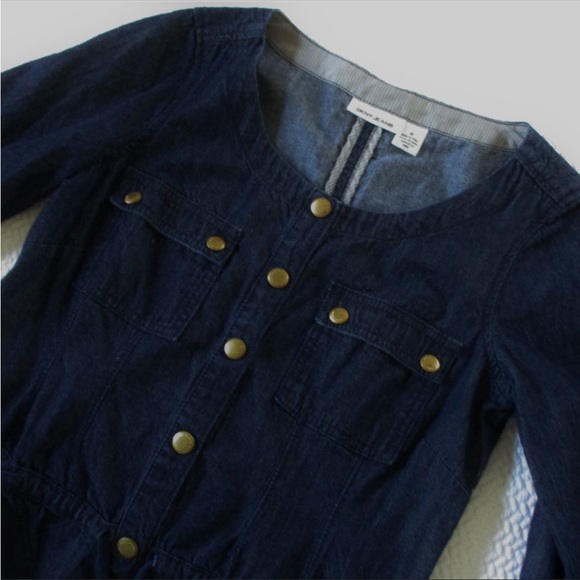 DKNY JEAN DENIM DRESS Dark Blue Women’s M drawstring 💖 - Picture 4 of 12
